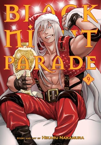 Manga volume cover: muscular man in Santa costume, holding a golden chalice.