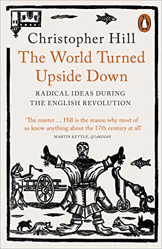 Book cover: "The World Turned Upside Down" with a woodcut-style illustration.