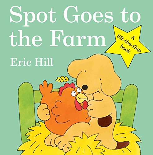 "Children's book cover showing a dog and chicken in a nest on green background."