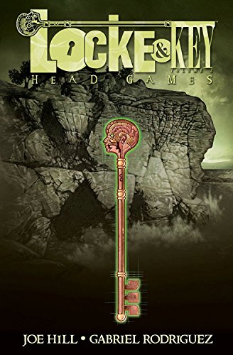 Locke & Key Volume 2 cover: key with a brain, rocky cliffs.