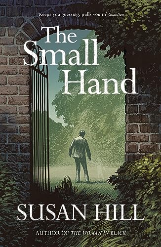 Book cover: "The Small Hand" depicts a man viewed through an open gate.