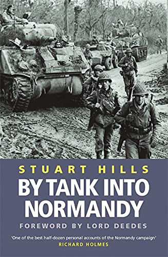 Book cover showing soldiers walking past tanks on a muddy road in Normandy.
