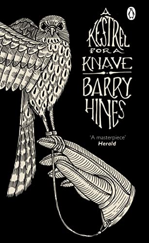 Book cover: a kestrel perched on a gloved hand, black background.