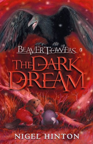 Book cover: raven, beavers, and red text on a fiery background.