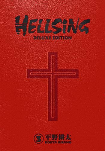 Red Hellsing Deluxe Edition volume 3 book cover with a central embossed cross.