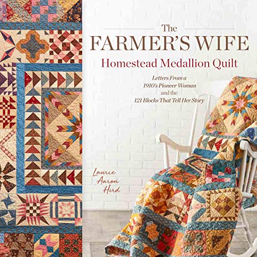 Colorful patchwork quilt draped over a rocking chair, book cover shown.