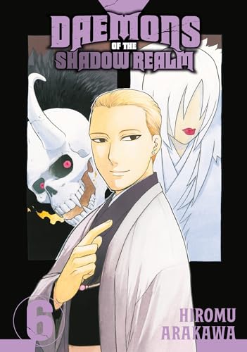 Manga volume cover featuring a man, skull, and woman with white hair.