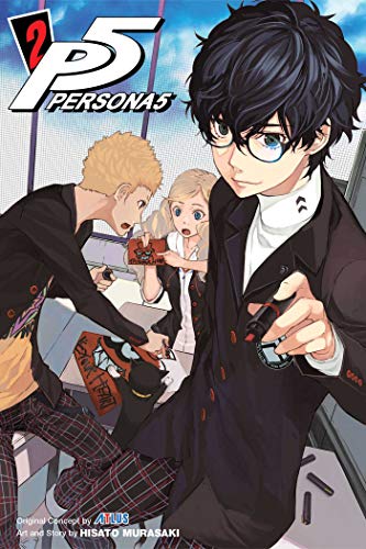 Manga cover featuring Persona 5 characters Ren, Ryuji, and Ann in a classroom setting.