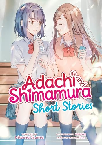 Two anime girls with drinks, cover of “Adachi and Shimamura: Short Stories.”