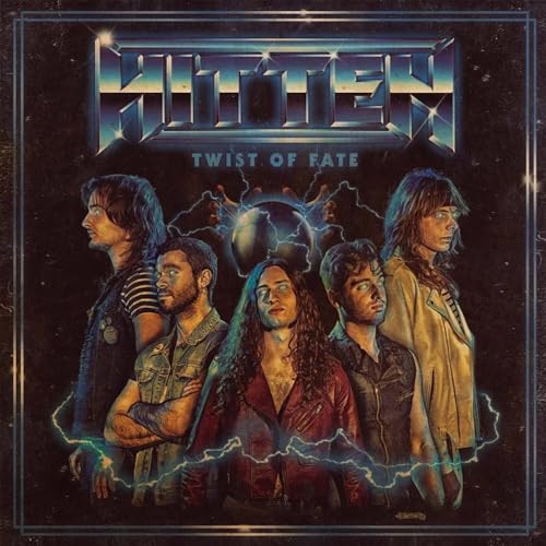Album cover for Hittenās āTwist Of Fateā featuring a band and a crystal ball.
