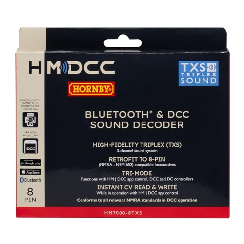 HM7000-8TXS Bluetooth & DCC sound decoder in retail packaging.