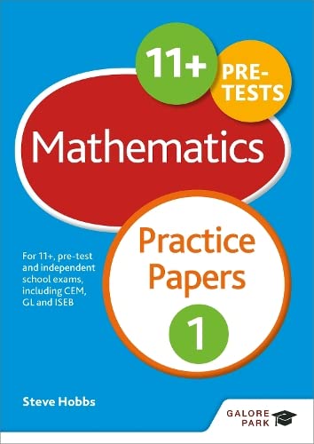 Book cover: "11+ Mathematics Practice Papers 1" with colorful circles.