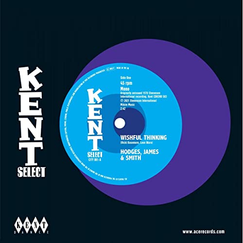 A blue vinyl record label featuring Hodges, James & Smith on a dark background.
