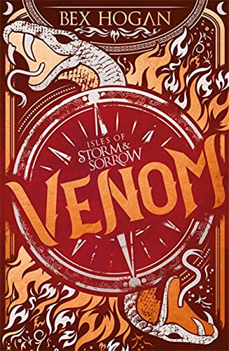 Book cover for "Venom: Isles of Storm and Sorrow" with a snake design.