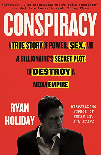 Red book cover with large white text and a portrait of Ryan Holiday.
