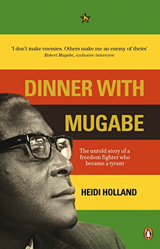 Book cover: black and white portrait of Robert Mugabe with bold text.