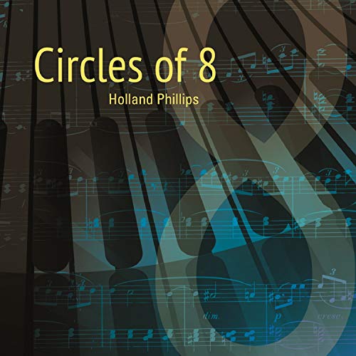Album cover with yellow text "Circles of 8" and "Holland Phillips" on dark background.