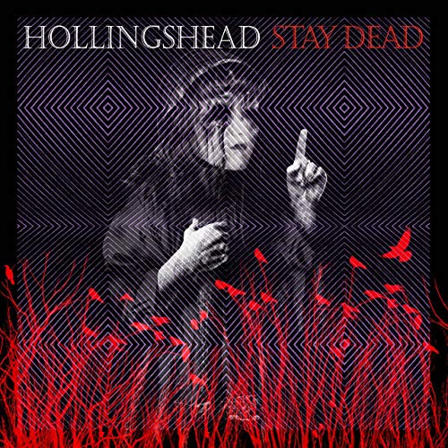 Album cover featuring a figure with dark eyes behind geometric lines above red grass.