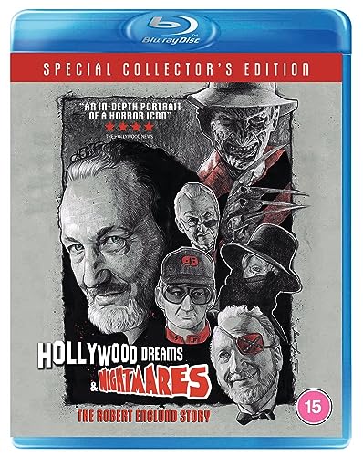 Blu-ray cover for "Hollywood Dreams & Nightmares," featuring Robert Englund and Freddy Krueger.