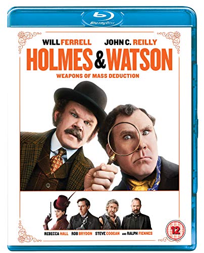 Holmes & Watson" Blu-ray cover featuring Will Ferrell and John C. Reilly.