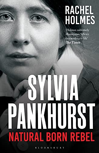 Book cover featuring a black and white portrait of Sylvia Pankhurst with bold text.