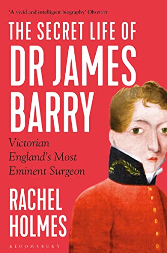 Book cover showing a portrait of Dr. James Barry against a bright red background.