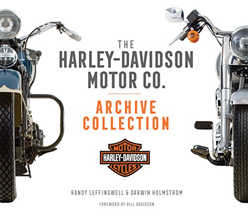 Book cover featuring a vintage Harley-Davidson motorcycle and company logo.