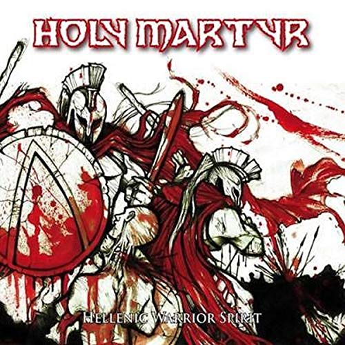 CD cover: Ancient Greek warrior with shield and sword, red splatter effect.