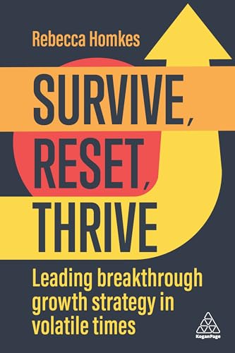 Book cover with bold yellow and red text: "Survive, Reset, Thrive.