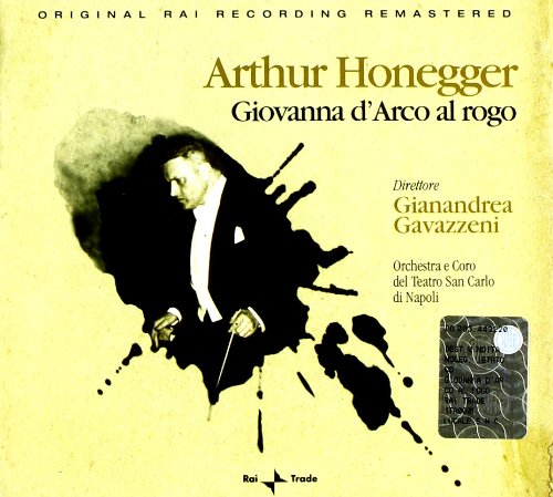 CD cover for Honegger’s “Giovanna d’Arco al Rogo” with conductor portrait.