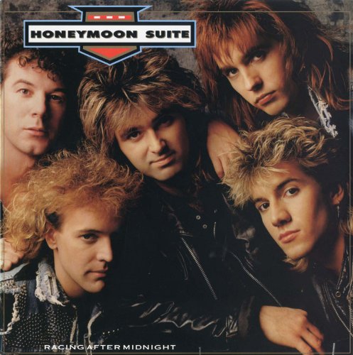 1980s band Honeymoon Suite album cover featuring four men with big hair.
