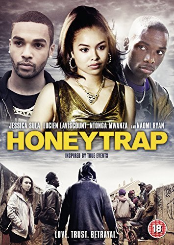 Honeytrap" DVD cover featuring three actors and a street scene.