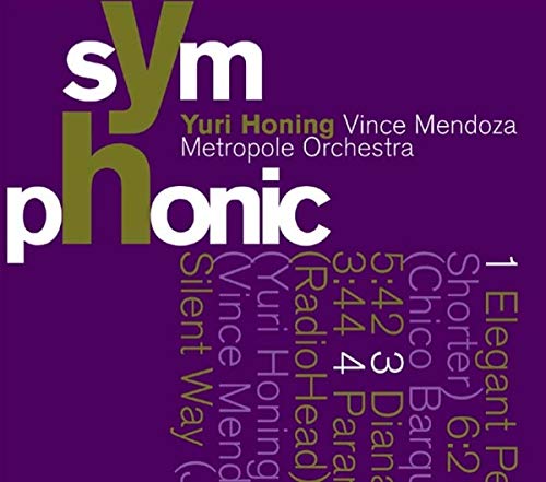 CD cover for "Symphonic" by Yuri Honing and Vince Mendoza, purple background.