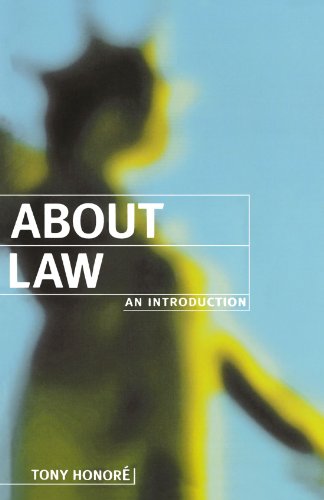 Book cover: "About Law" with blurred yellow floral background.