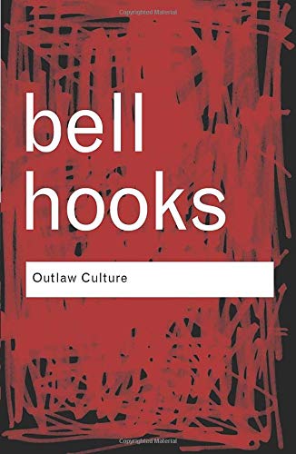 Book cover: “Outlaw Culture” by bell hooks, red textured background.