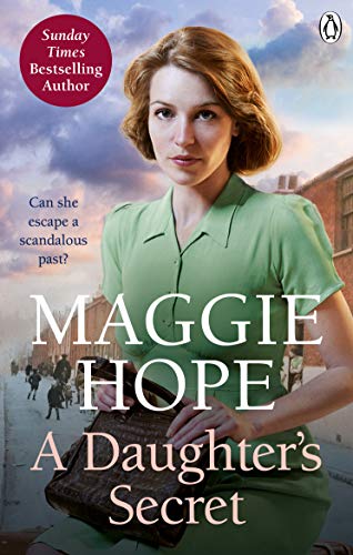 Book cover: woman in green dress, historical street scene background.