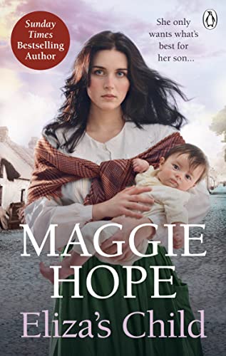Book cover: woman holding a baby, historical setting, text “Eliza’s Child”.