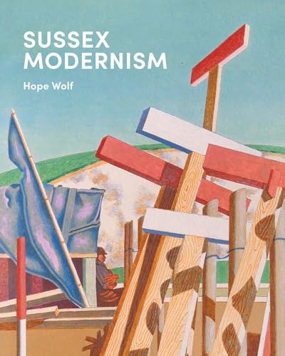 Book cover: "Sussex Modernism" with abstract painting of wood and a figure.