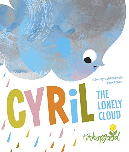 Book cover featuring a sad blue cloud with colorful raindrops and the title text.
