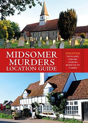 Book cover for Midsomer Murders Location Guide showing a church and a village pub.
