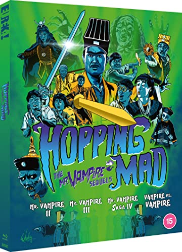 Blu-ray cover art featuring a collage of characters from the Mr. Vampire film series.