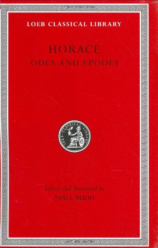 Red book cover with gold lettering: "Horace, Odes and Epodes," Loeb Library.