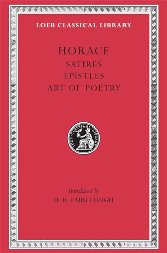 Red book cover with white text: "Horace Satires Epistles Art of Poetry".