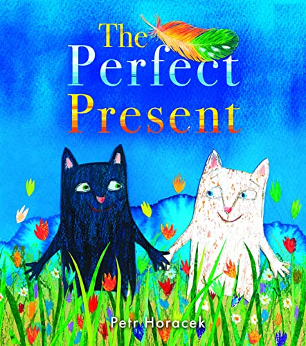 Book cover: two cats in a flower field, colorful illustration.