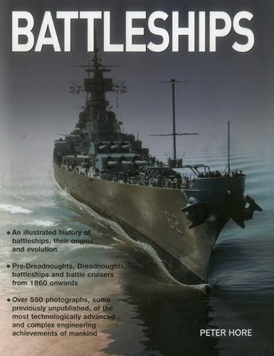 Book cover featuring a gray battleship at sea, titled "Battleships".