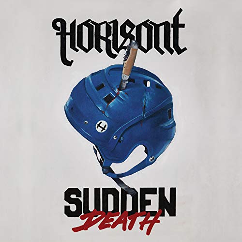 Horisont album cover: blue hockey helmet impaled by a lit cigarette.