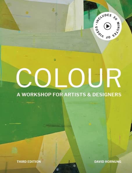 Book cover with abstract green and yellow shapes, titled “Colour”.