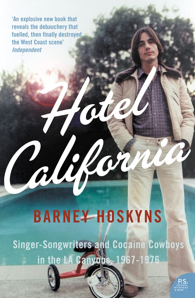 Book cover: "Hotel California" with a man by a pool, 1967-1976.