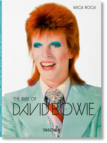 Book cover featuring David Bowie with red hair and turquoise eyeshadow.