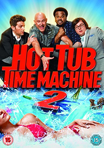 Hot Tub Time Machine 2" DVD cover featuring four men and water effects.